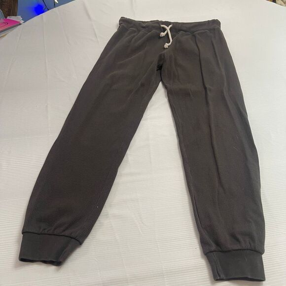 Perfect White Tee Brown Waffle Knit Joggers Sweatpants Size Medium - Picture 1 of 8